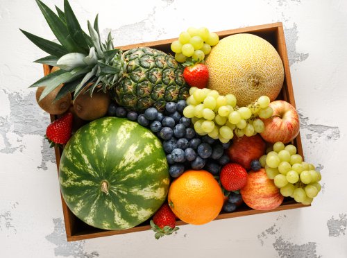 Variety,Of,Fresh,Fruits,And,Berries,In,Wooden,Box.,Healthy